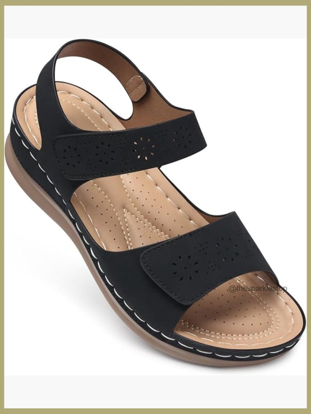 Comfortable Women's Dressy Flats Sandals with Arch Support Open Toe Ankle Strap